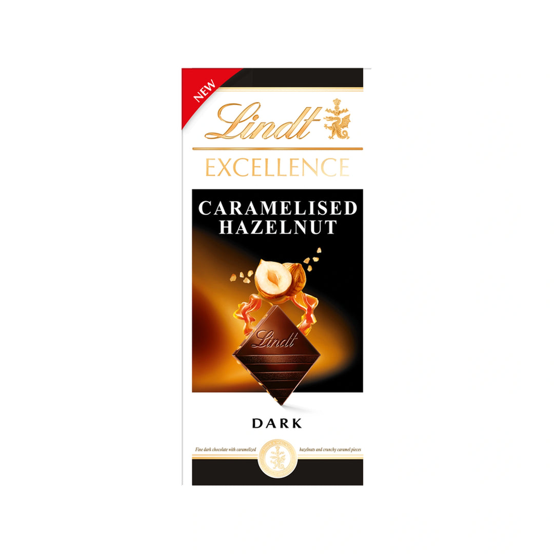 Lindt Excellence temna čokolada s karameliziranimi lešniki 100g
