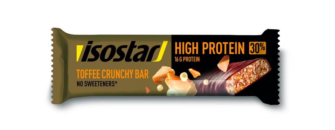 Isostar beljakovinska ploščica karamela 55g, high protein 30