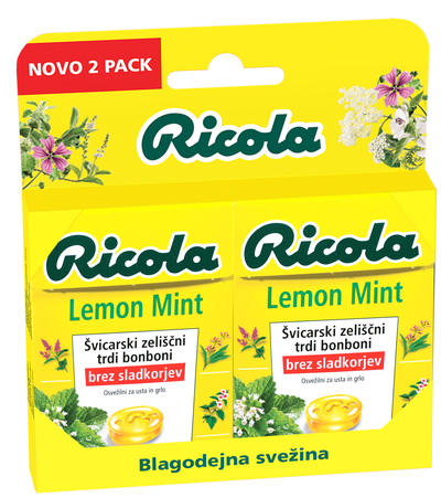 Ricola 2pack - Lemon-mint brez sladkorja 50g box