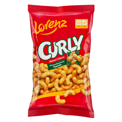 Lorenz Curly 120g, koruzni flips z arašidi