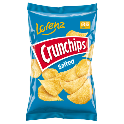 Lorenz Crunchips mega sol 150g, gladek čips s soljo