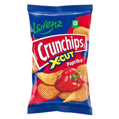 Lorenz Crunchips x-cut paprika 75g, rebrasti čips s papriko