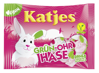 Katjes Zajci z zelenim ušesom, sadno penasti gumi bonboni 175g