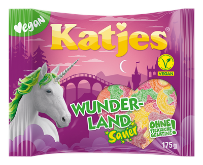 Katjes Wunderland Sour, kisli, sadni gumi bonboni 175g