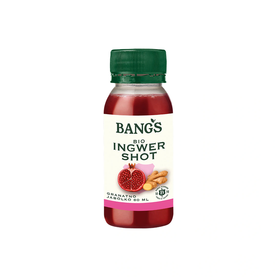 Bangs BIO Ingver shot z granatnim jabolkom, 60 ml