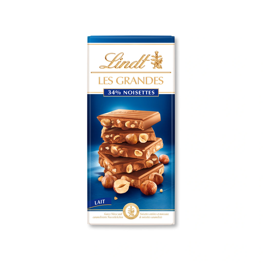 Lindt Les Grandes mlečna s celimi lešniki 150g