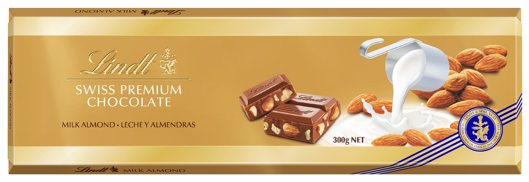 Lindt GOLD velika mlečna z mandlji 300g