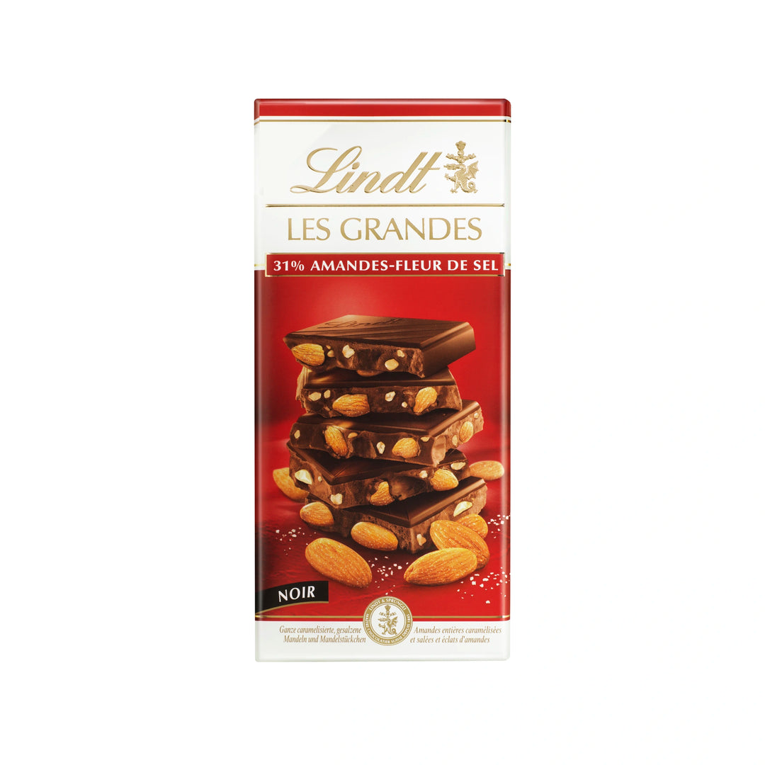 Lindt Les Grandes temna z mandlji in soljo 150g