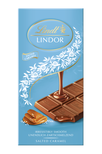 Lindor mlečna, s topljivo sredico iz slane karamele 100g
