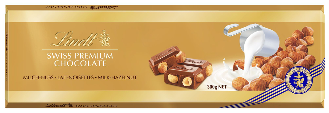 Lindt GOLD velika mlečna z lešniki 300g