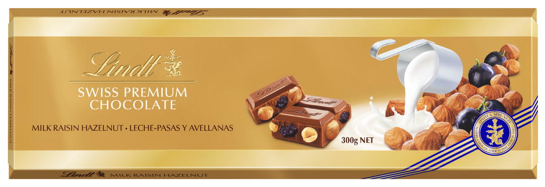 Lindt GOLD velika mlečna z rozinami 300g
