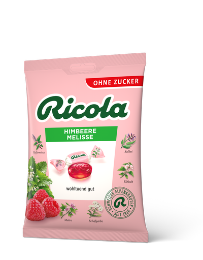 Ricola - Malina in melisa, brez sladkorja 75g vrečka