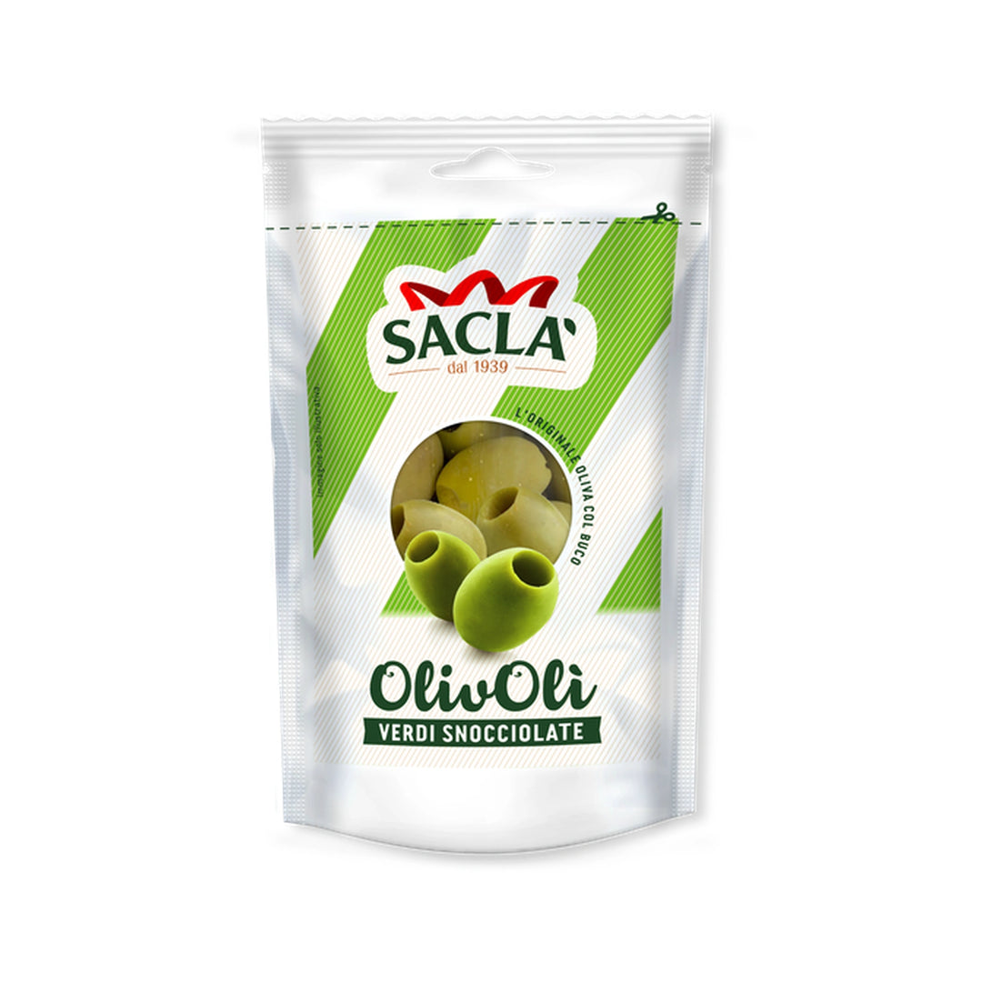Sacla zelene olive brez koščic v vrečki 185g