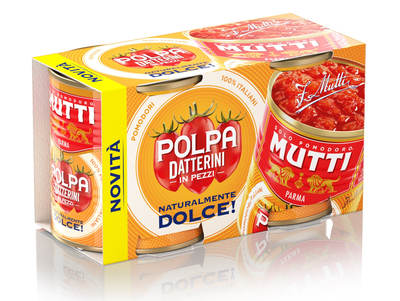 Mutti polpa daterini, paradižniki daterini v koščkih, 2x300g