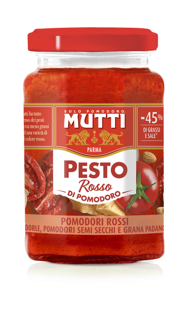 Mutti pesto iz rdečega paradižnika, z mandlji, polsušenimi paradižniki in trdim sirom 180g