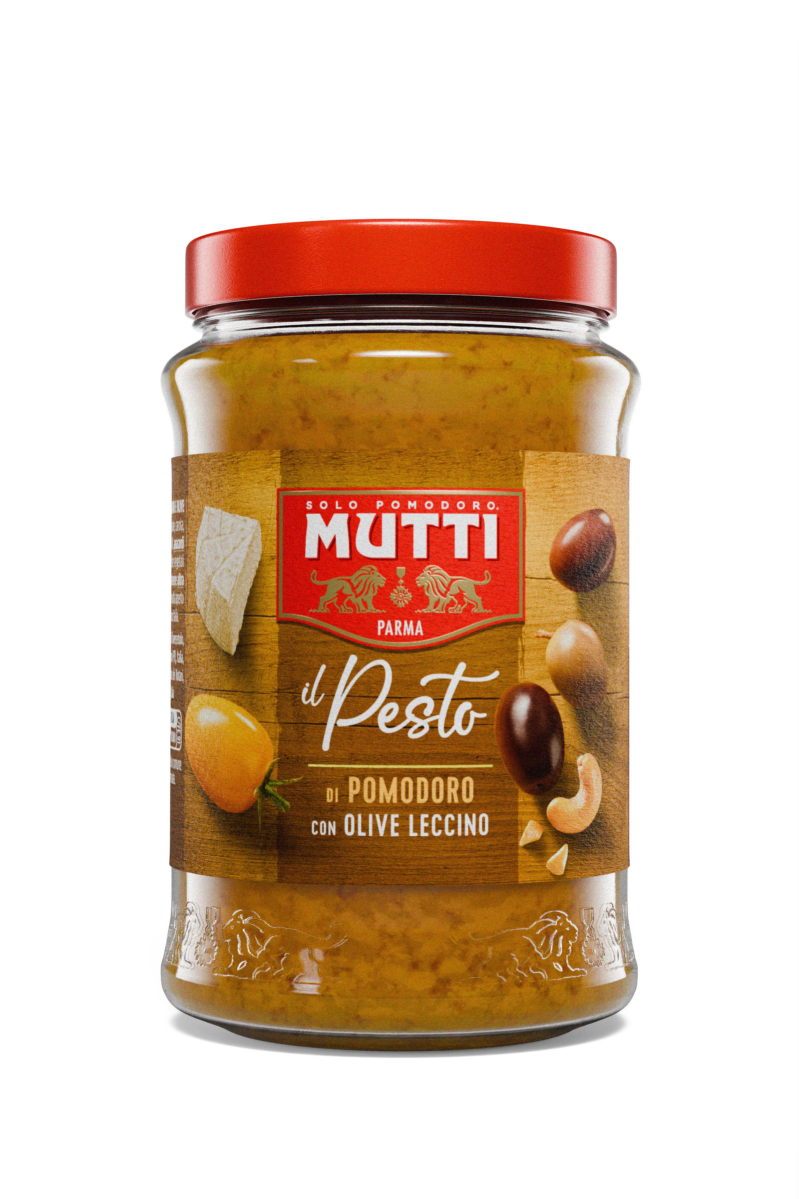 Mutti pesto iz rumene vrste paradižnika, rikote in indijskih oreščkov, z olivami 180g