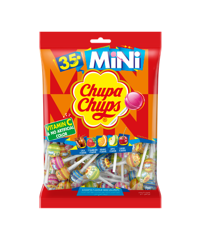 Chupa Chups Mini lizike z vitamin C - vrečka, 35 kos, 210g