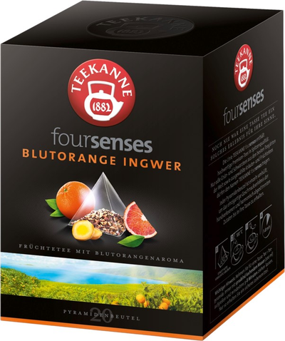 Teekanne Blutorange Ingwer 50g - sadni čaj z okusm rdeče pomaranče - 20 čajnih vrečk