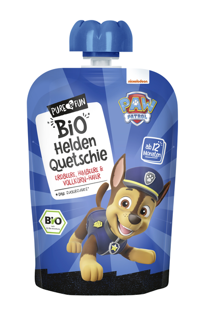 Pure&amp;fun PAW Patrol BIO sadni pire s polnozrnatimi kosmiči 100g (modra)