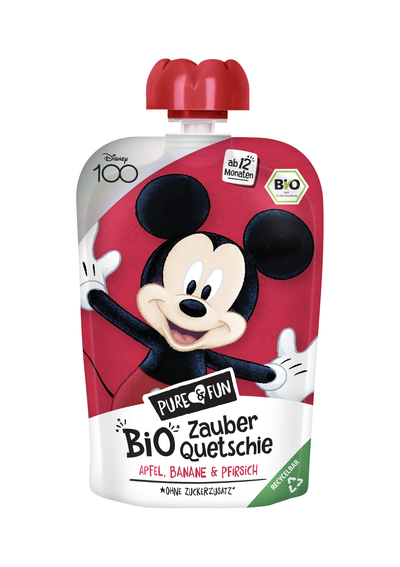 Pure&fun Mickey BIO sadni pire iz jabolka, banane in breskve 100g